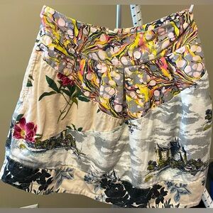 Leif Notes Mini 100% Cotton printed cottage core mini Skirt women's Size XS